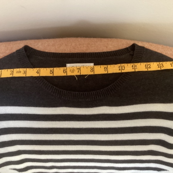 Calvin Klein Dark Gray and White Striped Sweater Dress Small 100% acrylic - Picture 3 of 12